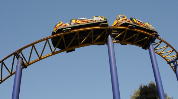 The Hornet Rollercoaster at Flambards Theme Park in Cornwall